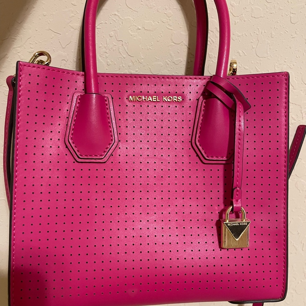 Michael Kors Ultra Pink Perforated Tote Bag
